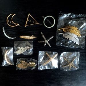 SOLD Lot of Hair clips - 13 pieces Gold and Silver